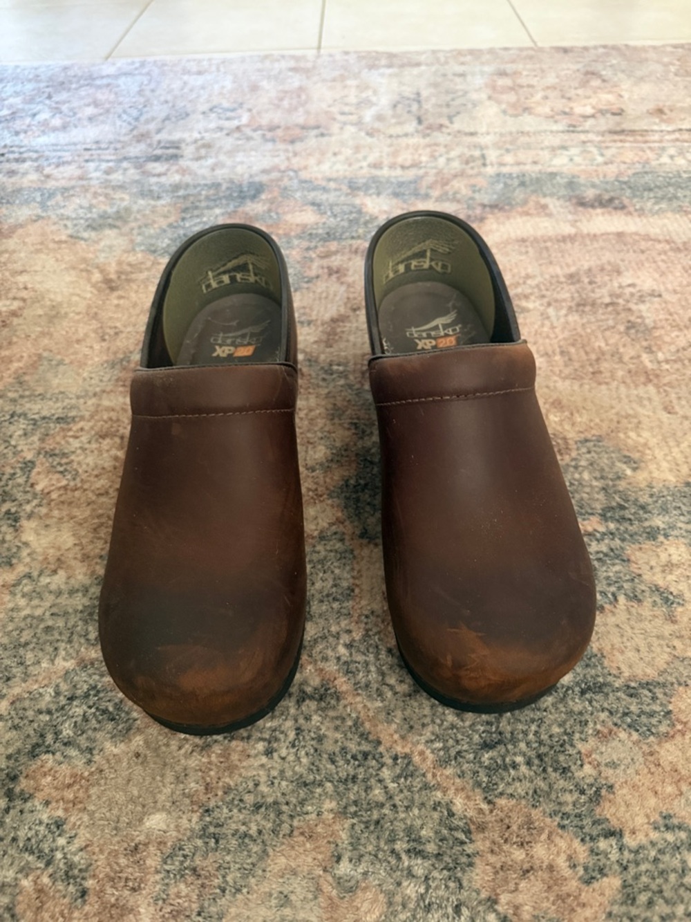 Dansko Brown Leather Slip-On Clogs